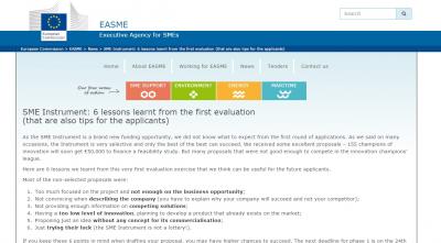 SME Instrument: 6 lessons learnt from the first evaluation 
