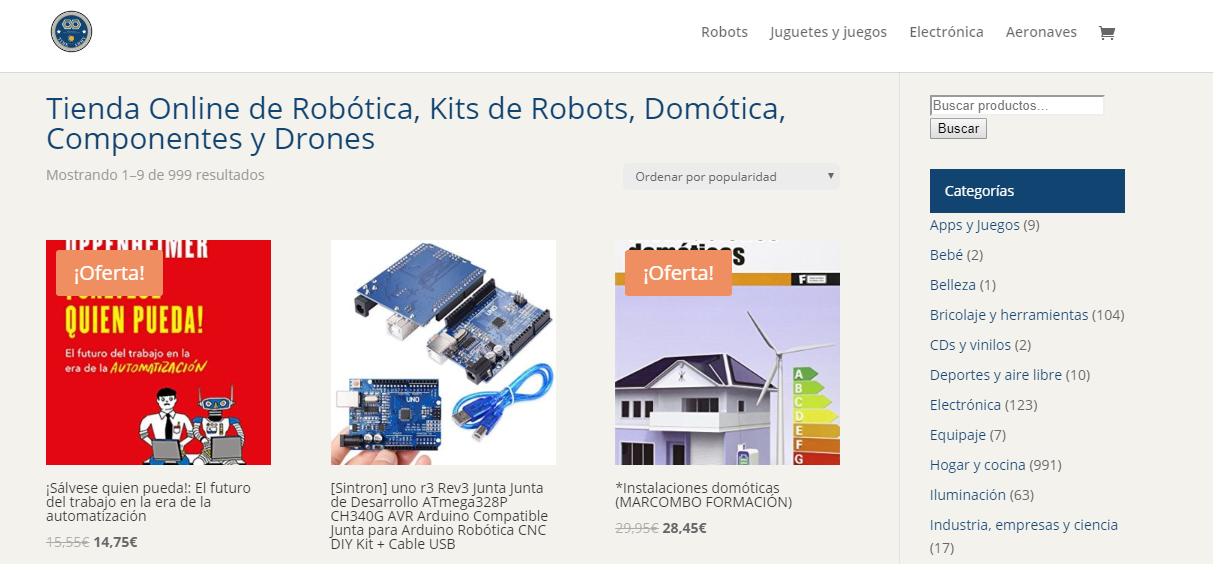 Tienda Online de Robtica, Kits de Robots, Domtica, Componentes y Drones